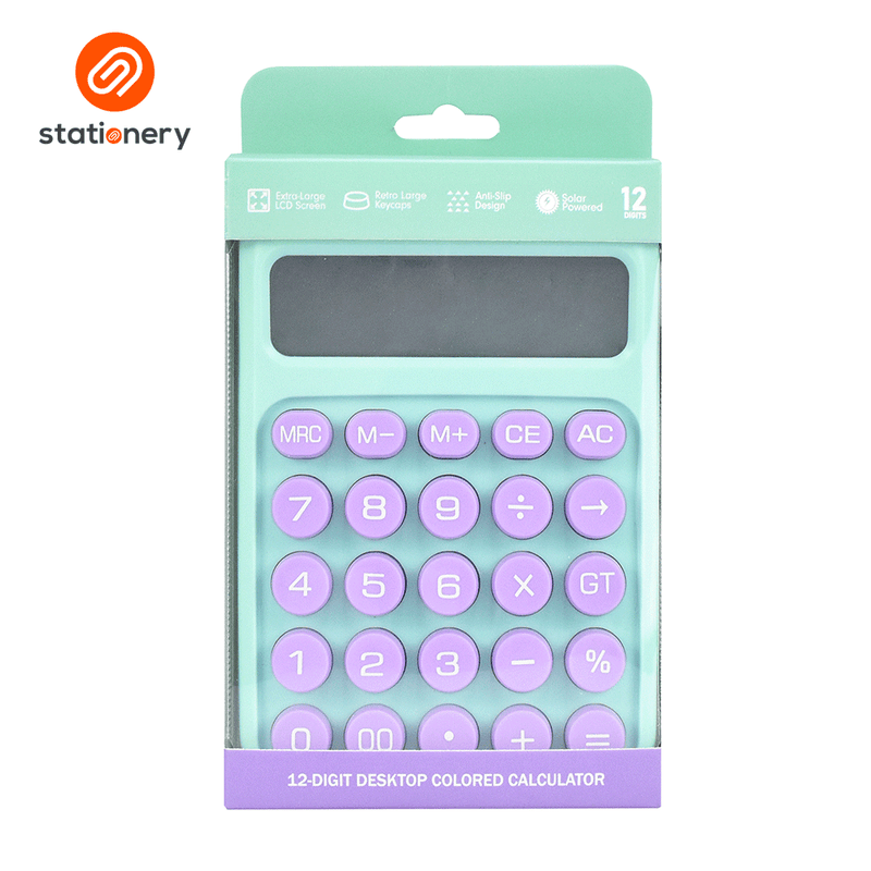 12 Digits Desktop Colored Calculator with Solar-zoom-