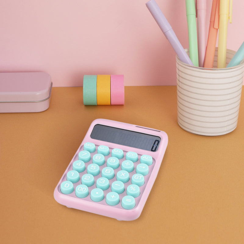 12 Digits Desktop Colored Calculator with Solar-zoom-