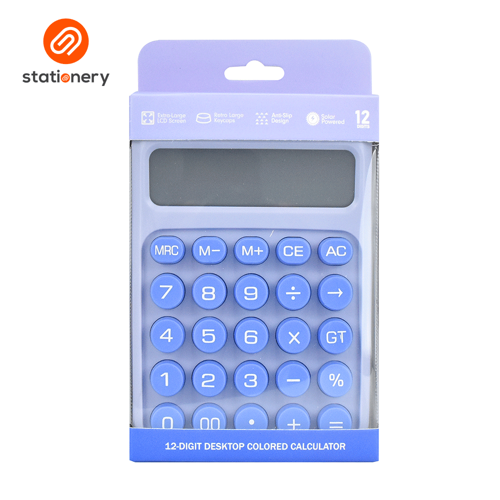 12 Digits Desktop Colored Calculator with Solar-15