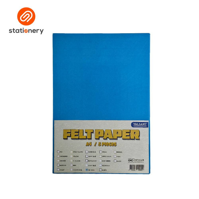 Valiant Felt Paper A4 - 5 Sheets per Pack