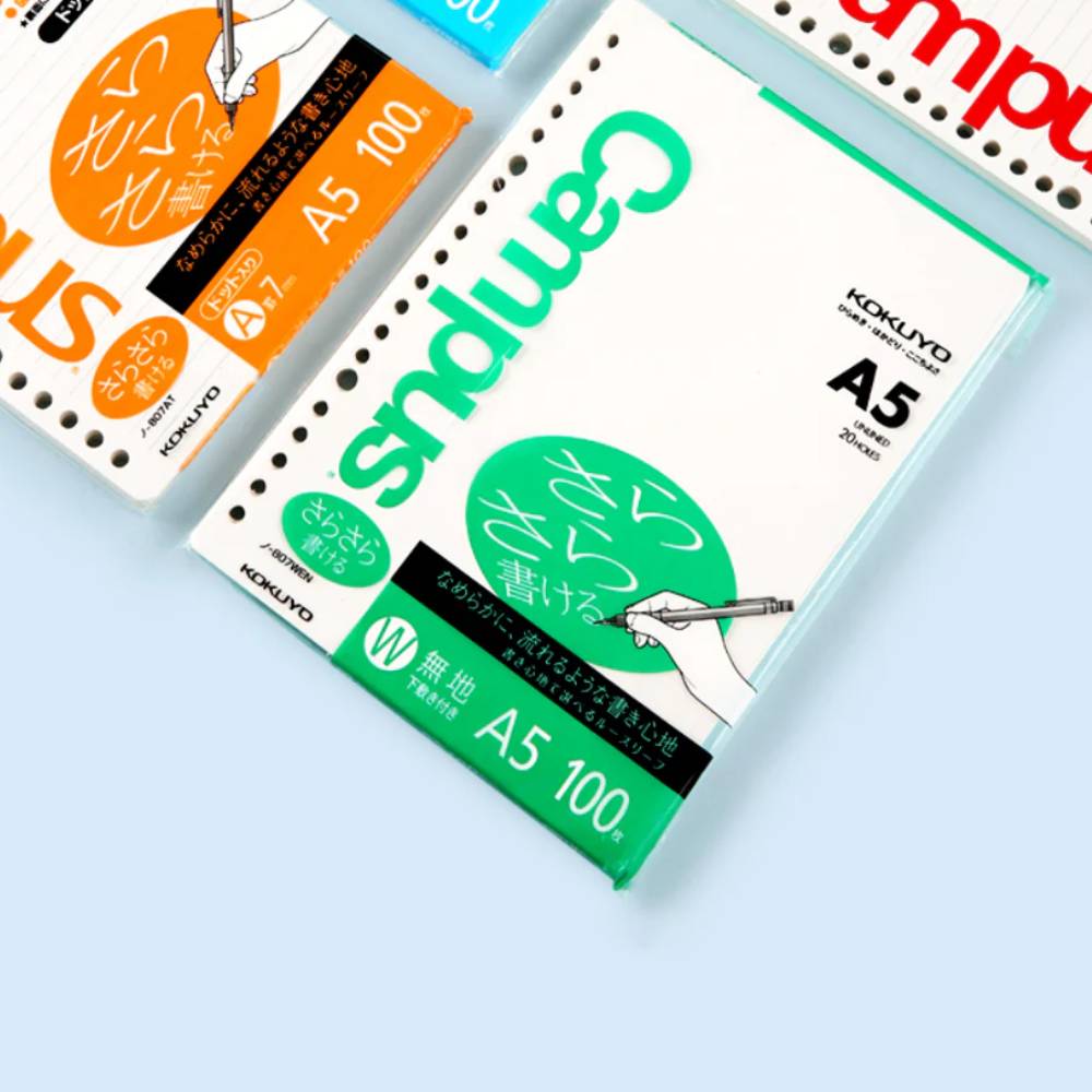 Kokuyo Campus Loose Leaf Smooth Writing A5 100 Sheets-1