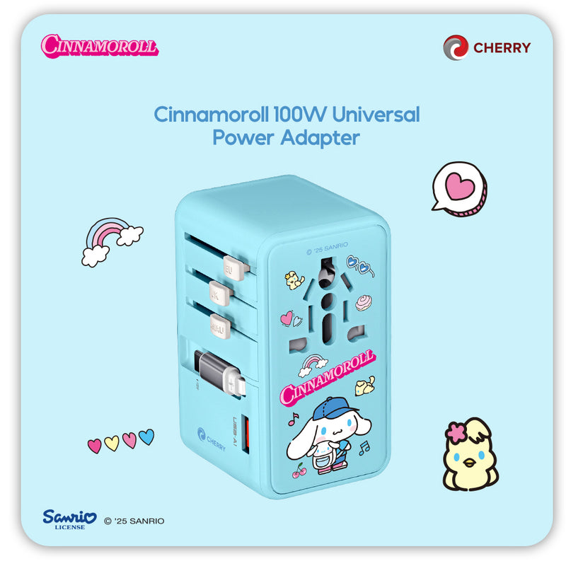 Sanrio Characters and CHERRY 100W Universal Travel Adapter-zoom-