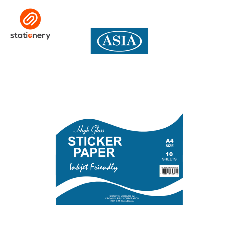 Asia Sticker Paper A4 10 pcs per Pack