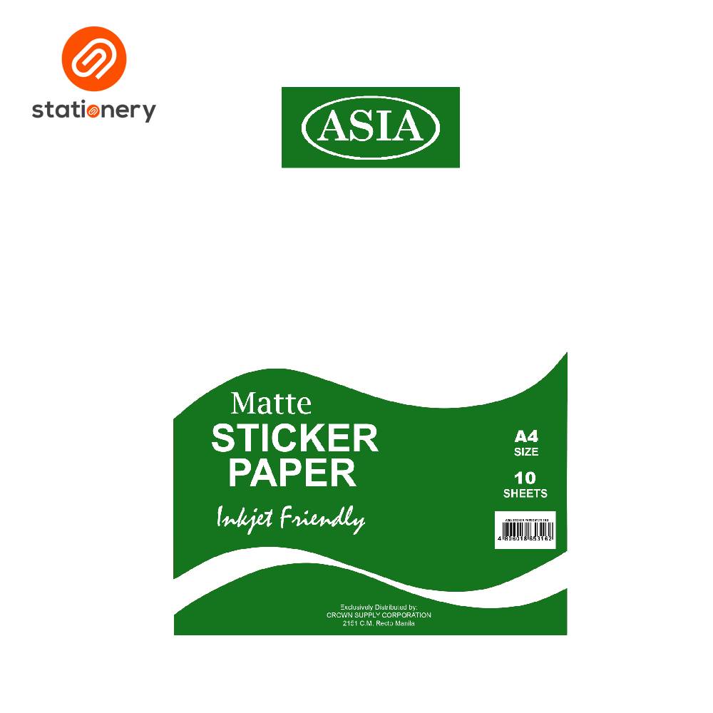 Asia Sticker Paper A4 10 pcs per Pack