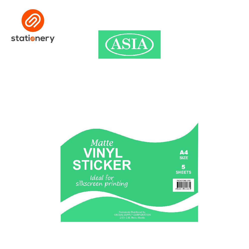 Asia Vinyl Sticker  A4 5 pcs per Pack