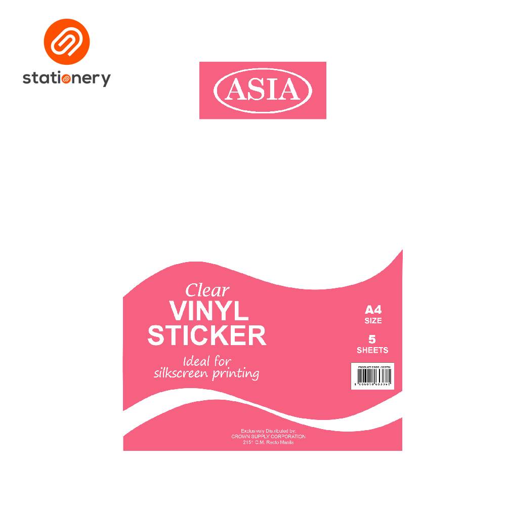 Asia Vinyl Sticker  A4 5 pcs per Pack