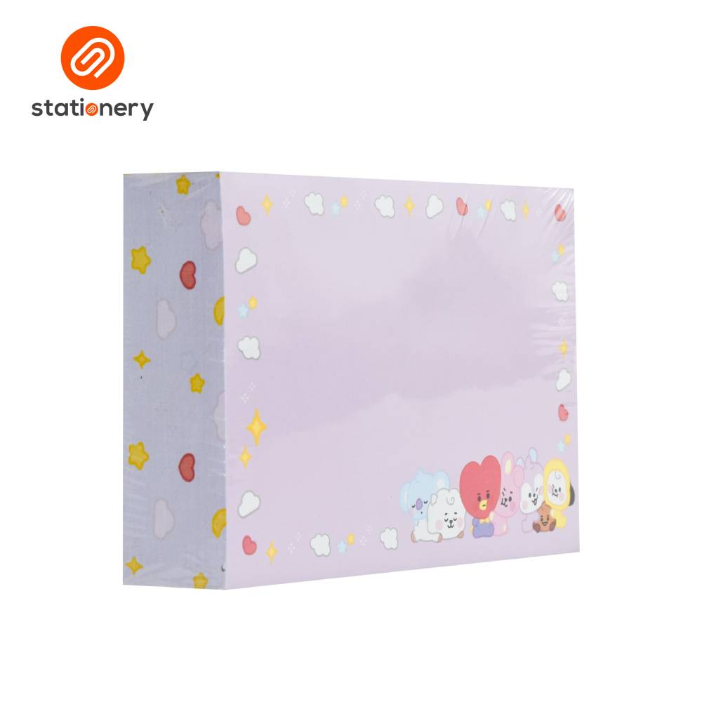Decorative folder with cartoon characters on a white background, featuring the 'stationery' brand.
