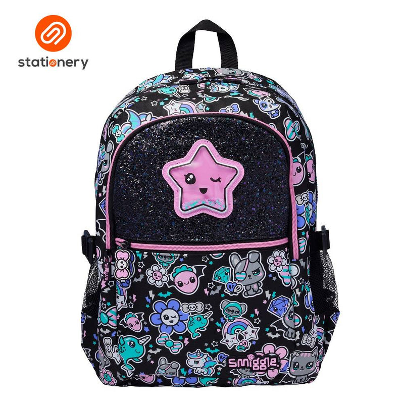 Smiggle Trailblazer Classic Attach Backpack - Black Mix-zoom-