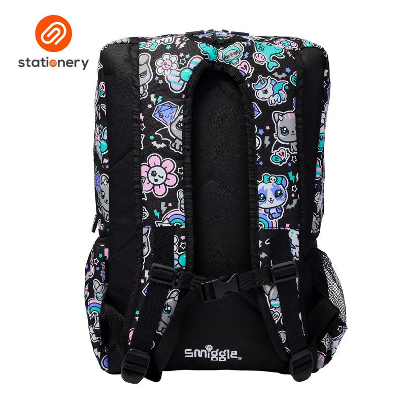 Smiggle Trailblazer Foldover Attach Backpack - Black Mix-zoom-