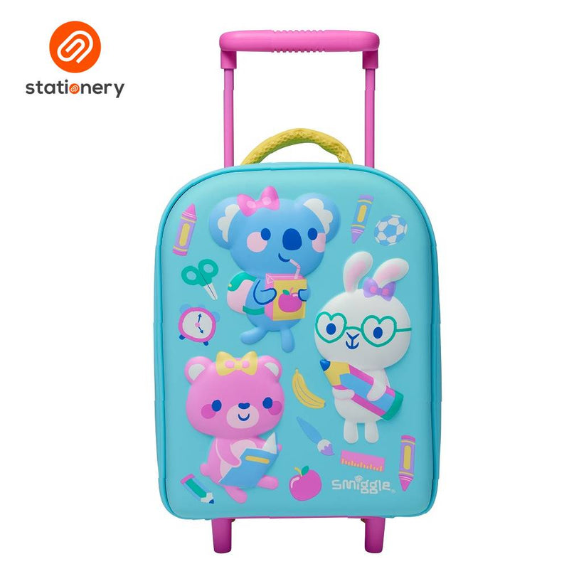 Smiggle Ready Set Go Teeny Tiny Hardtop Trolley Bag - Aqua-zoom-