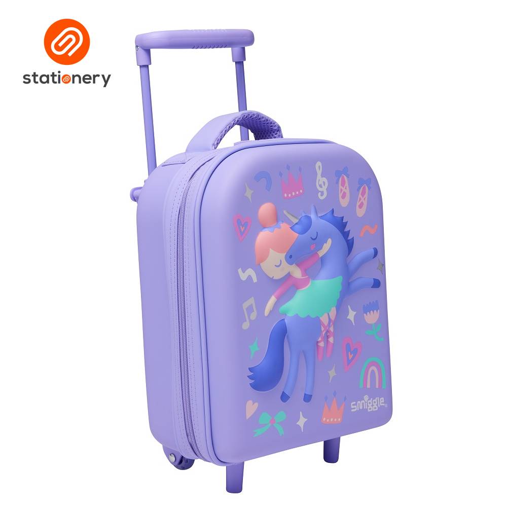 Smiggle Ready Set Go Teeny Tiny Hardtop Trolley Bag - Lilac-2