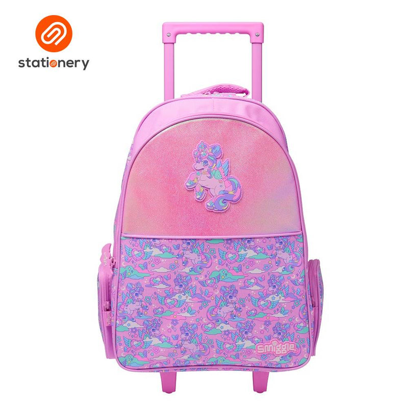 Smiggle Trailblazer Trolley Backpack With Light Up Wheels - Pink-zoom-