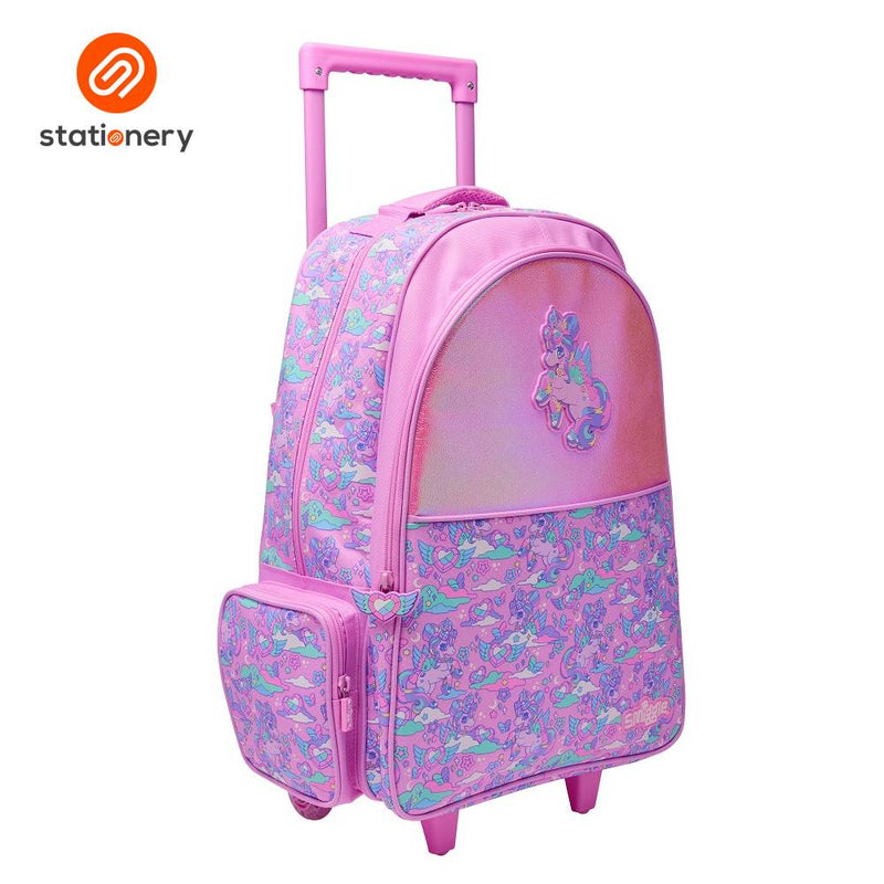 Smiggle Trailblazer Trolley Backpack With Light Up Wheels - Pink-zoom-