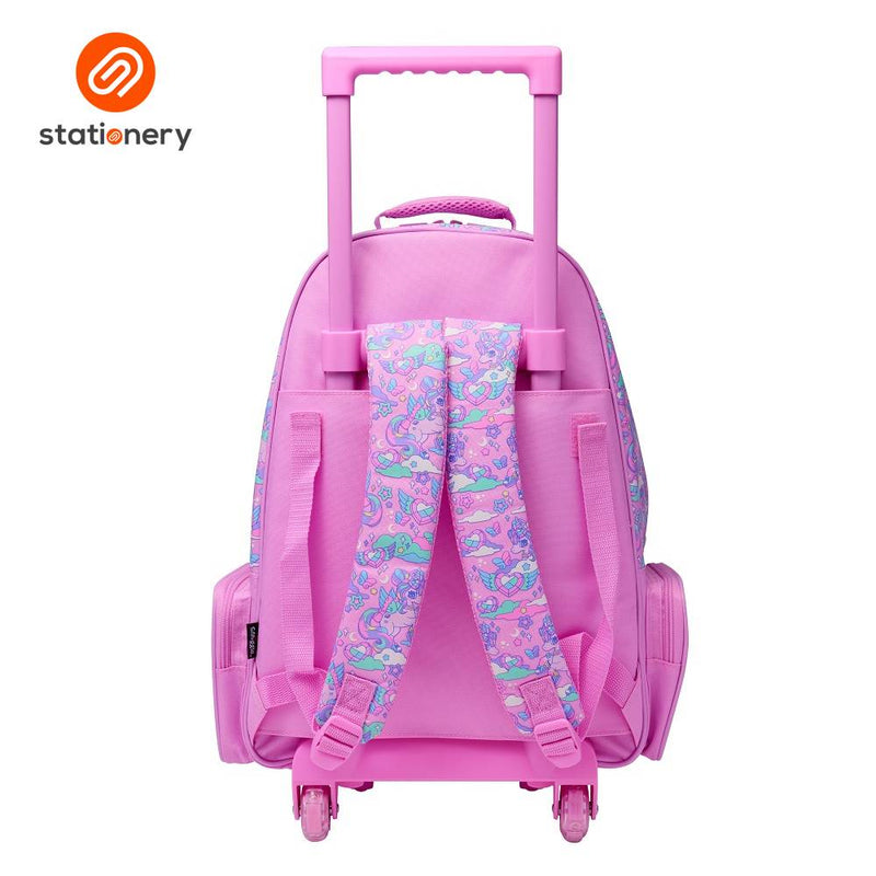 Smiggle Trailblazer Trolley Backpack With Light Up Wheels - Pink-zoom-