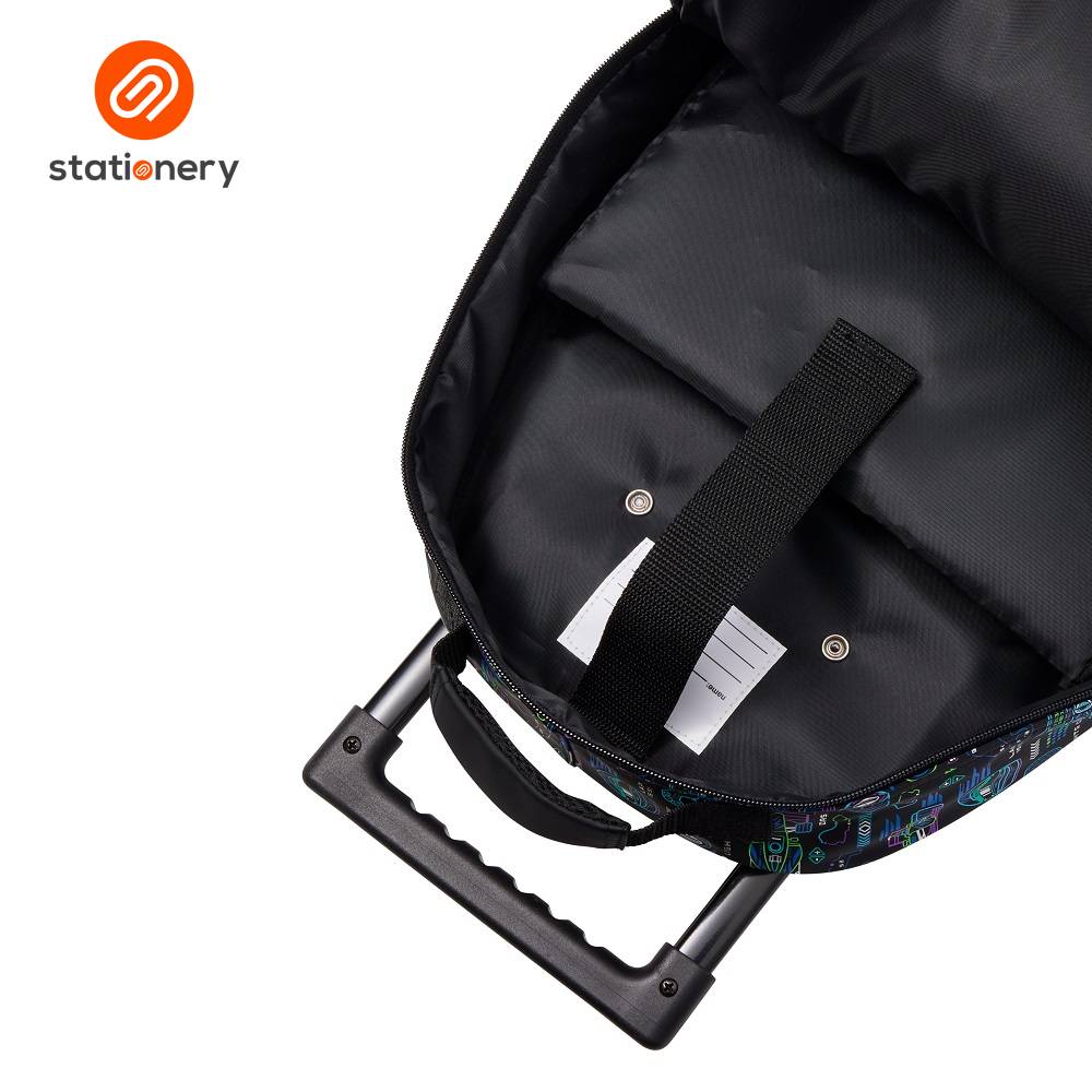 Smiggle Accelerate Trolley Backpack With Light Up Wheels - Black-3