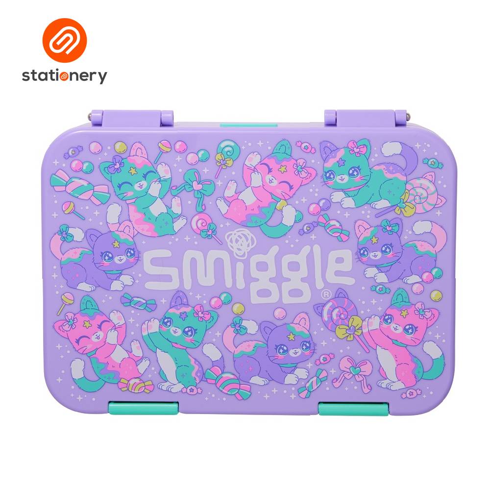 Smiggle Adventurous Medium Bento Lunchbox - Lilac