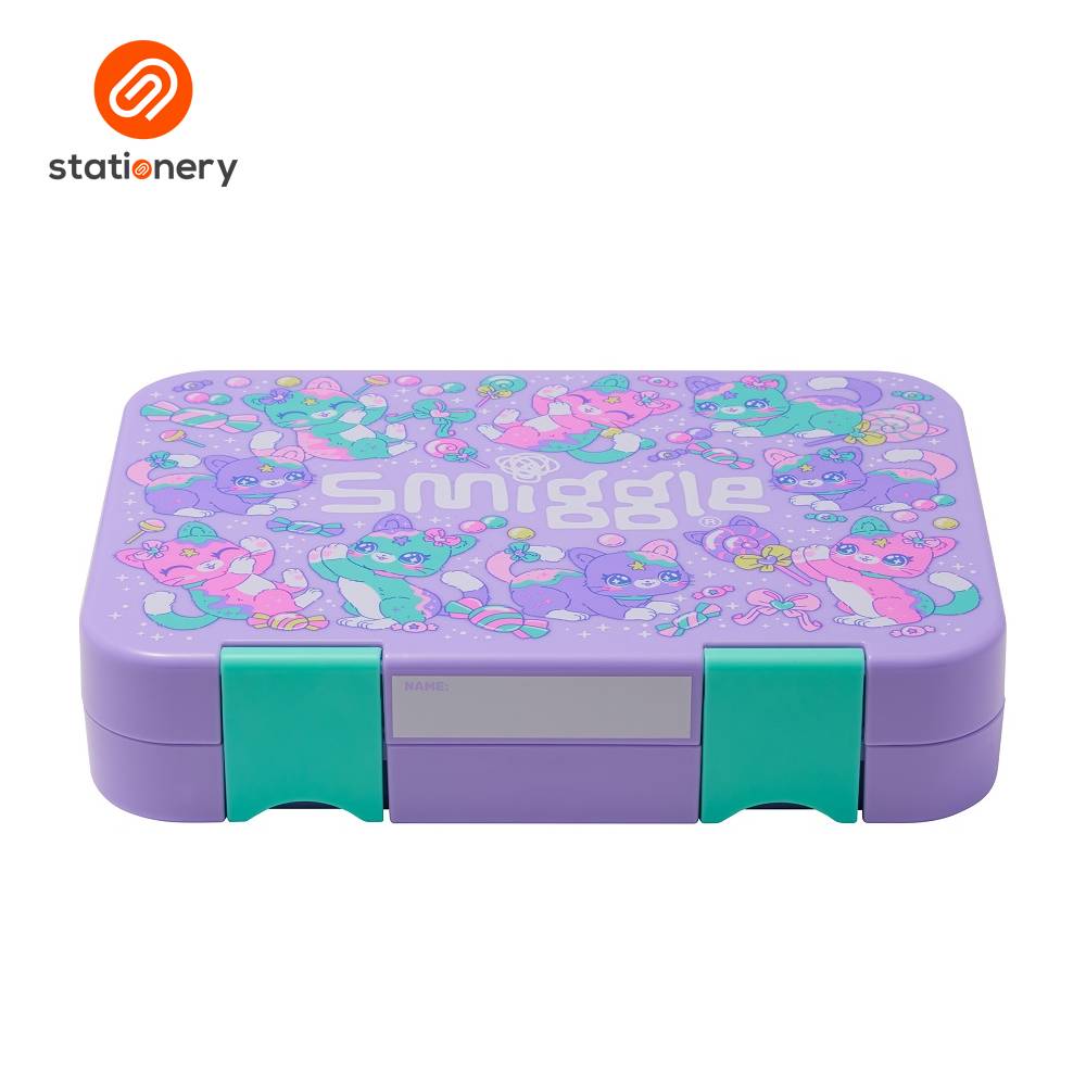 Smiggle Adventurous Medium Bento Lunchbox - Lilac-zoom-3