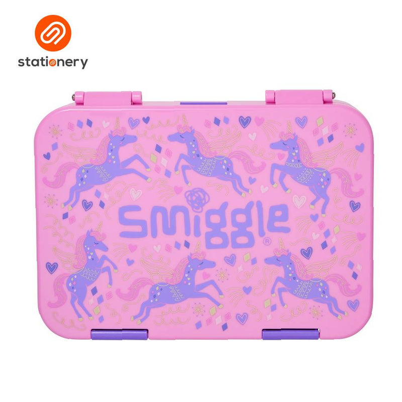 Smiggle Adventurous Medium Bento Lunchbox - Pink-zoom-
