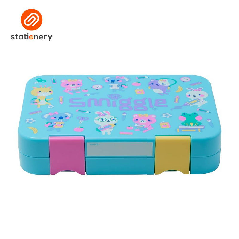 Smiggle Ready Set Go Medium Bento Lunchbox - Aqua-zoom-
