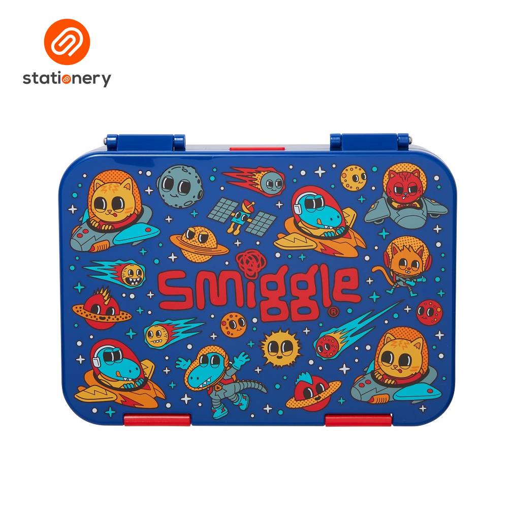 Smiggle Ready Set Go Medium Bento Lunchbox - Navy-zoom-1