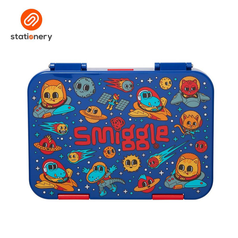 Smiggle Ready Set Go Medium Bento Lunchbox - Navy-zoom-