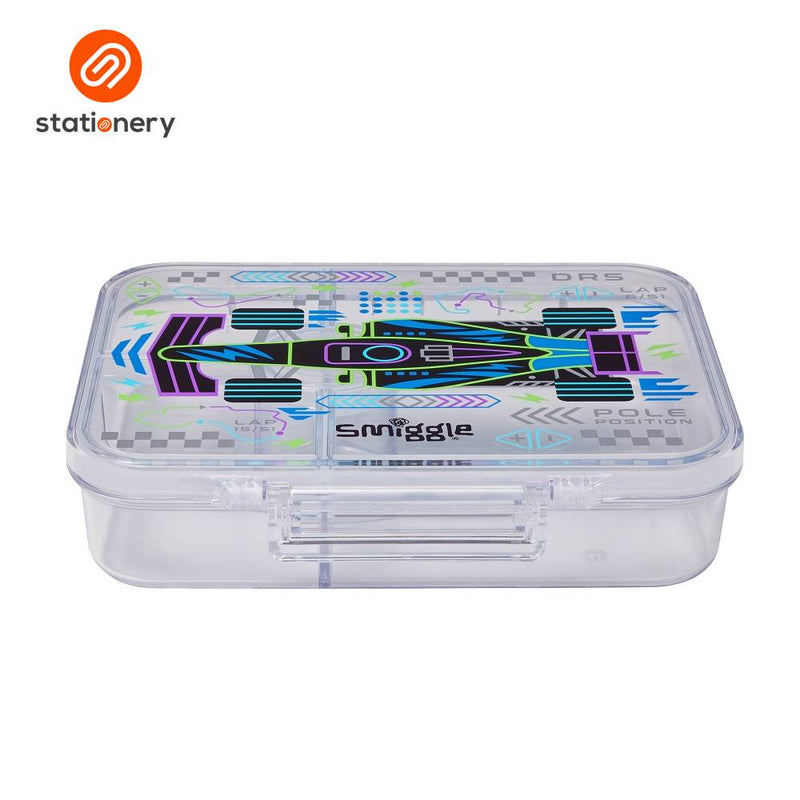 Smiggle Accelerate Medium Bento Lunchbox - Black-zoom-