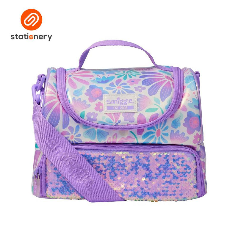Smiggle Bloom Large Double Compartment Lunchbox With Strap - Mix-zoom-