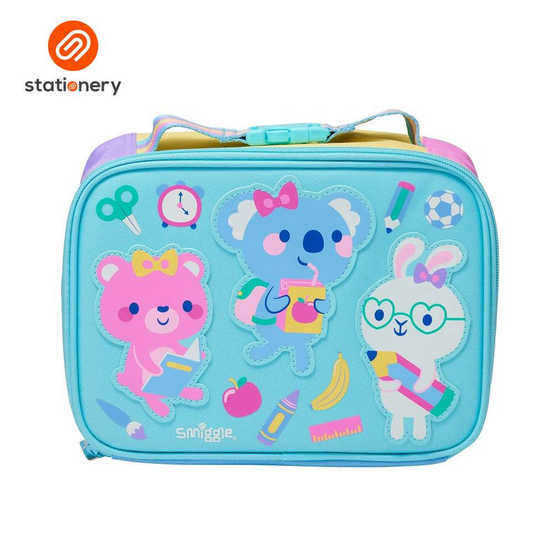 Smiggle Ready Set Go Teeny Tiny Square Lunchbox - Aqua-zoom-