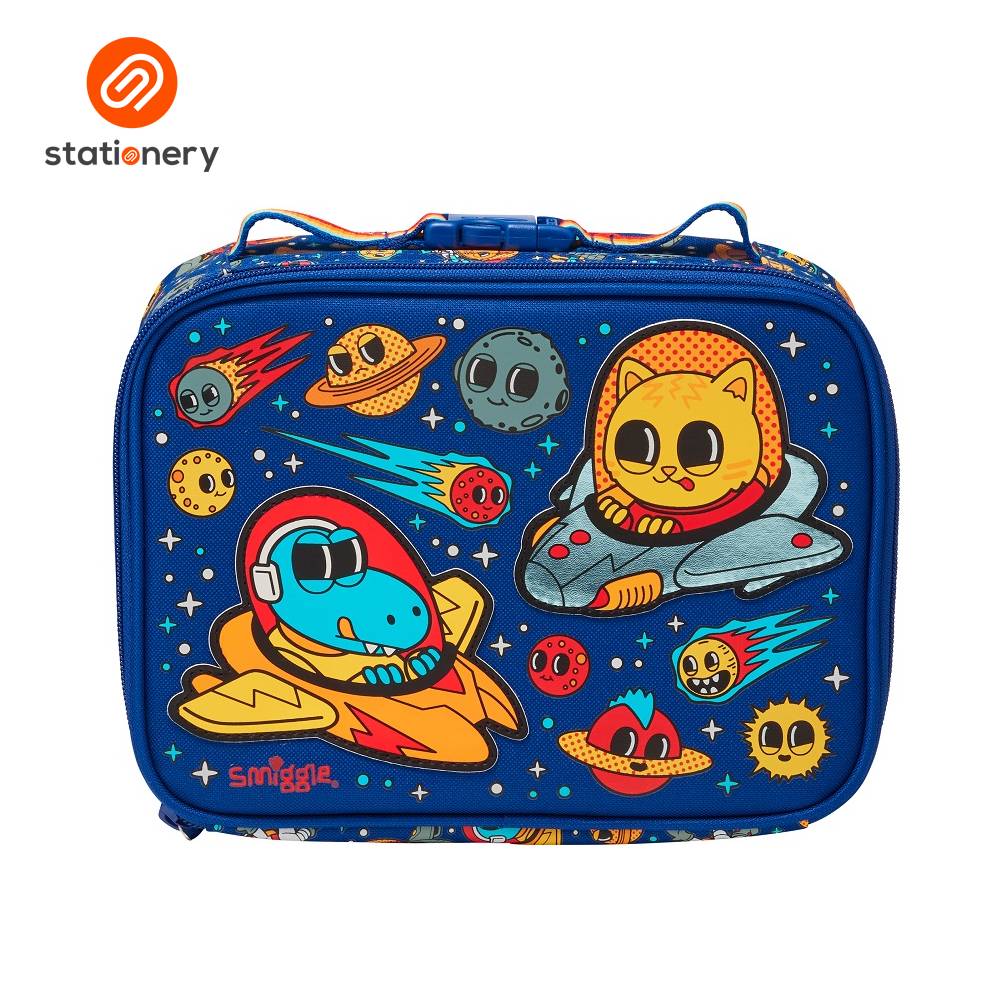 Smiggle Ready Set Go Teeny Tiny Square Lunchbox - Navy-zoom-1