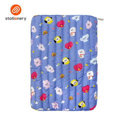 Blue pouch with cartoon character pattern on a white background, featuring the 'stationery' brand.