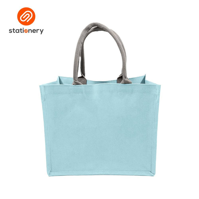 Canvas Reusable Bag 36x19x31.5cm - Blue-zoom-