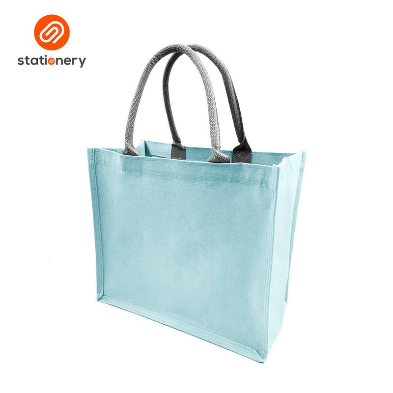Canvas Reusable Bag 36x19x31.5cm - Blue-zoom-