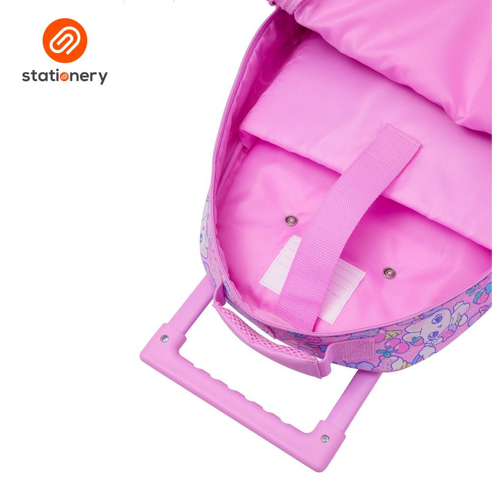 Smiggle Bright Eyes Trolley Backpack With Light Up Wheels - Pink-zoom-3