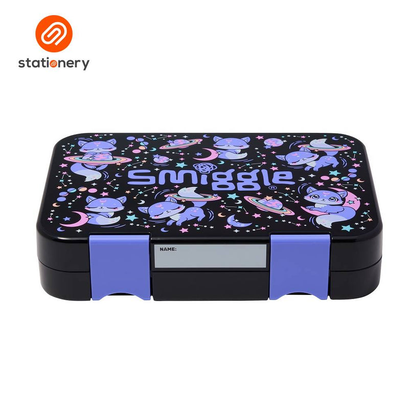 Smiggle Bright Eyes Medium Bento Lunchbox - Black Mix-zoom-