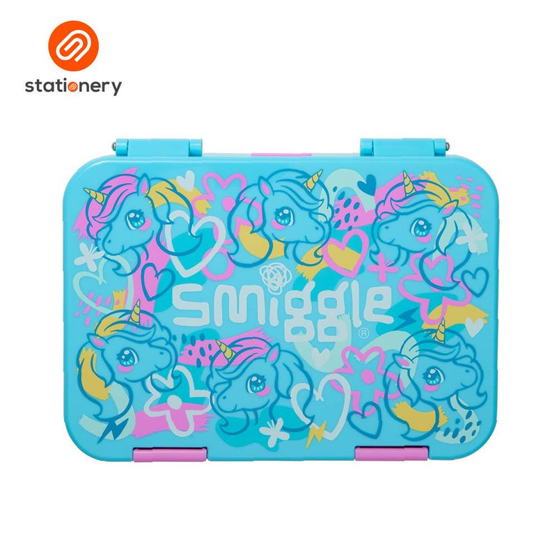 Smiggle Bright Eyes Medium Bento Lunchbox - Mint-zoom-