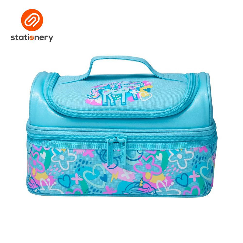 Smiggle Bright Eyes Double Decker Lunchbox - Mint-zoom-