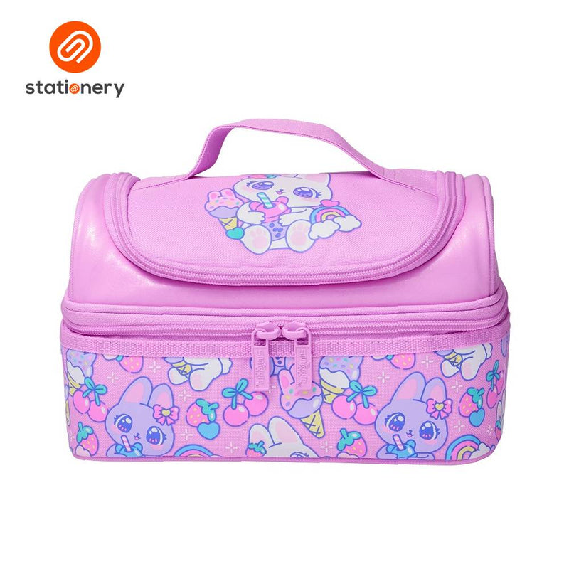 Smiggle Bright Eyes Double Decker Lunchbox - Pink-zoom-