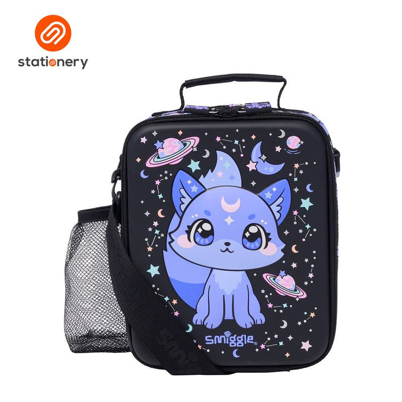 Smiggle Bright Eyes Hardtop Lunchbox With Strap - Black Mix-zoom-
