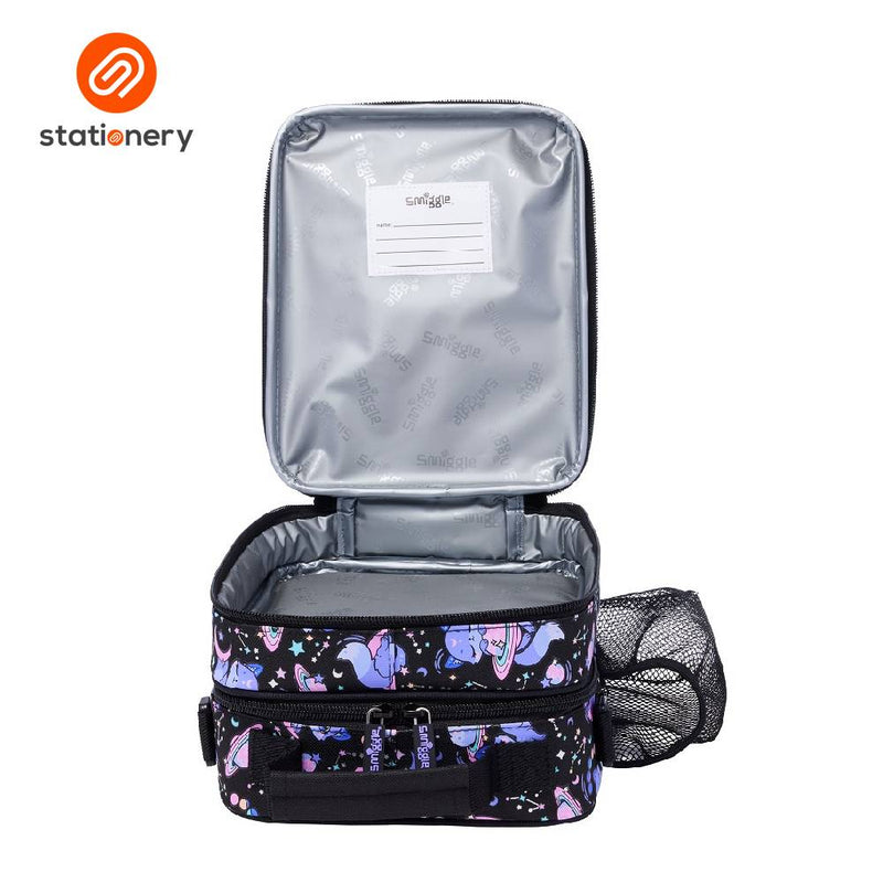 Smiggle Bright Eyes Hardtop Lunchbox With Strap - Black Mix-zoom-