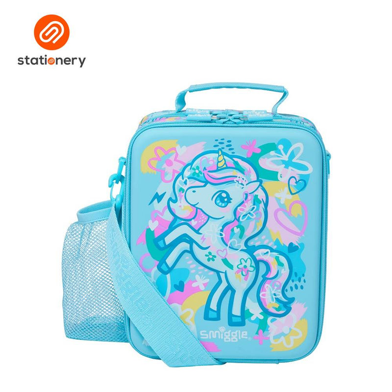 Smiggle Bright Eyes Hardtop Lunchbox With Strap - Mint-zoom-