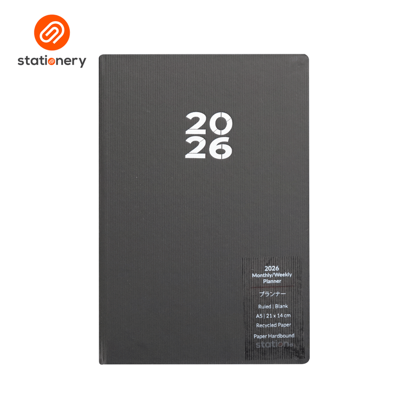 2026 Weekly Planner Textured Notebook HB Cover A5 - Pink-zoom-