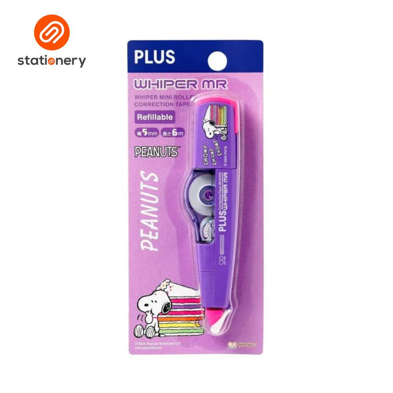 Plus Whiper Mini Roller Correction Tape 5mmx6m - Peanuts (Assorted)-zoom-
