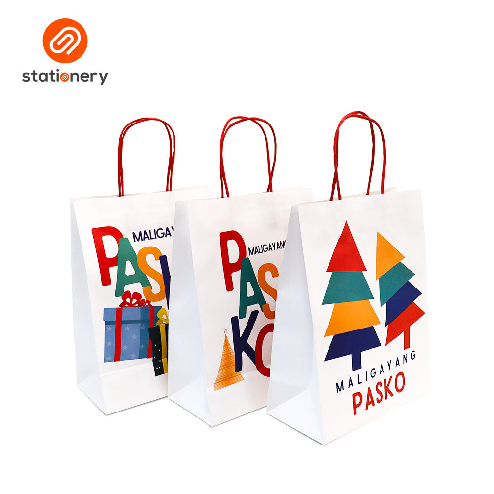 Maligayang Pasko White Gift Bag Pack of 3 - Medium-2