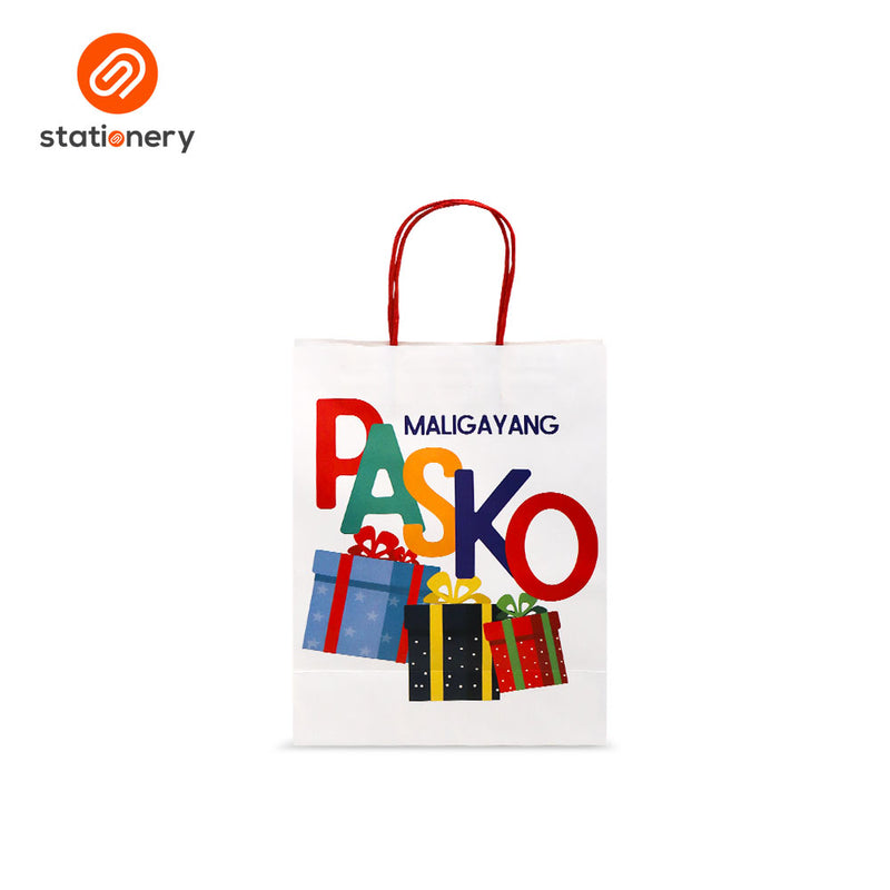 Maligayang Pasko White Gift Bag Pack of 3 - Medium-zoom-