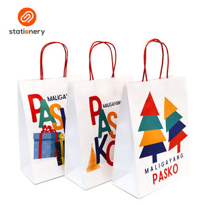 Maligayang Pasko White Gift Bag Pack of 3 - Large