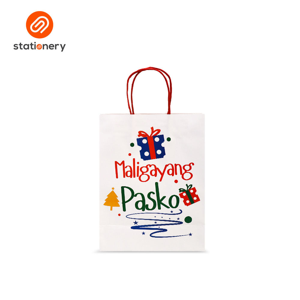 Maligayang Pasko White Gift Bag Pack of 3 - Medium-8