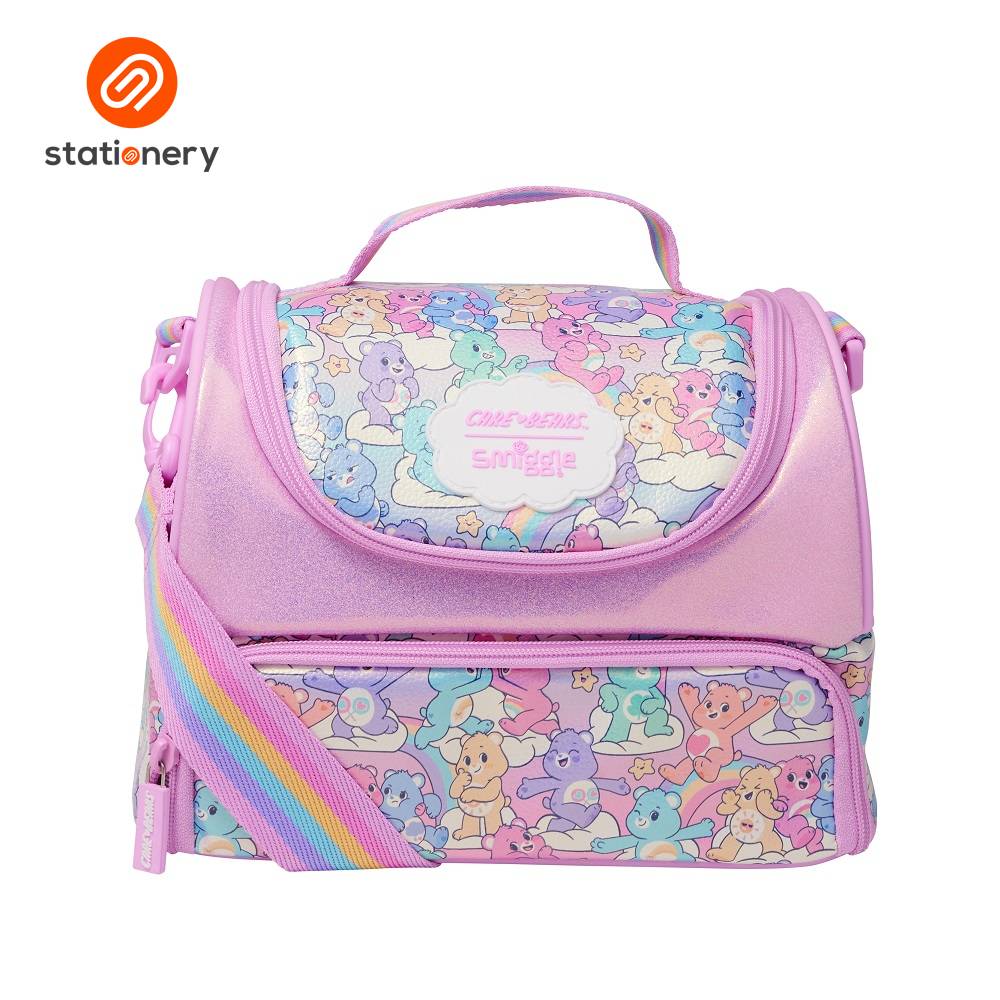 Smiggle Care Bears Large Double Compartment Lunchbox With Strap - Mix-1