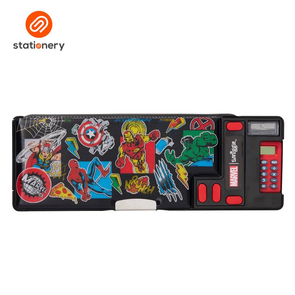 Smiggle Marvel Pop Out Pencil Case - Black-zoom-1