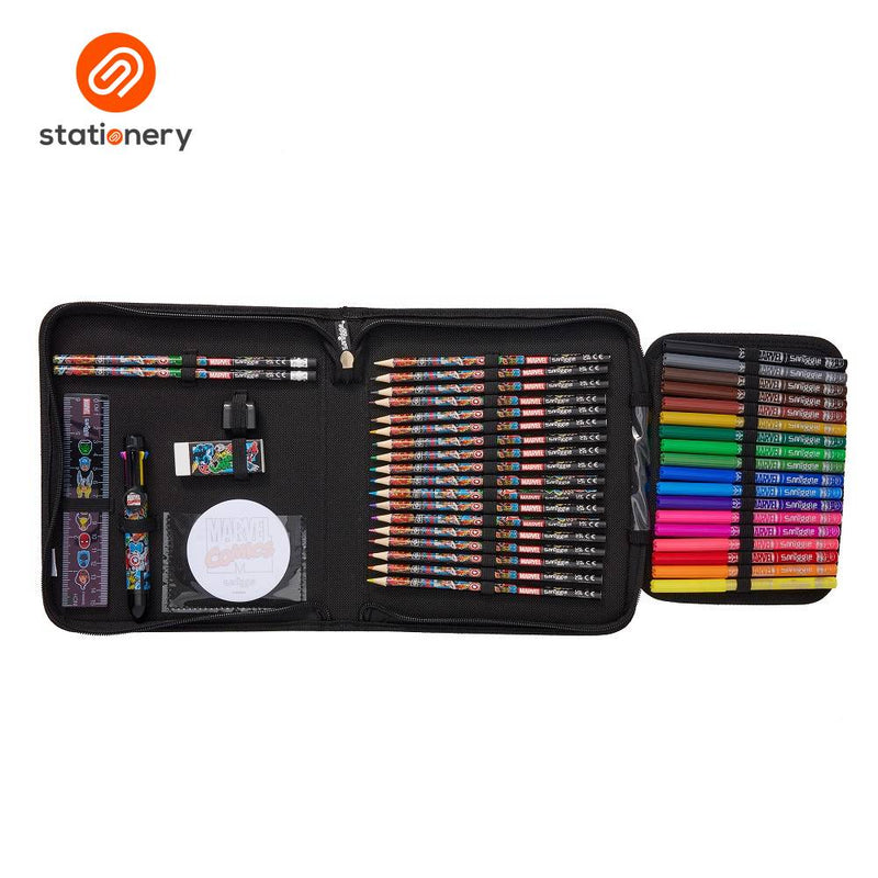 Smiggle Marvel Zip It Stationery Gift Pack - Black-zoom-