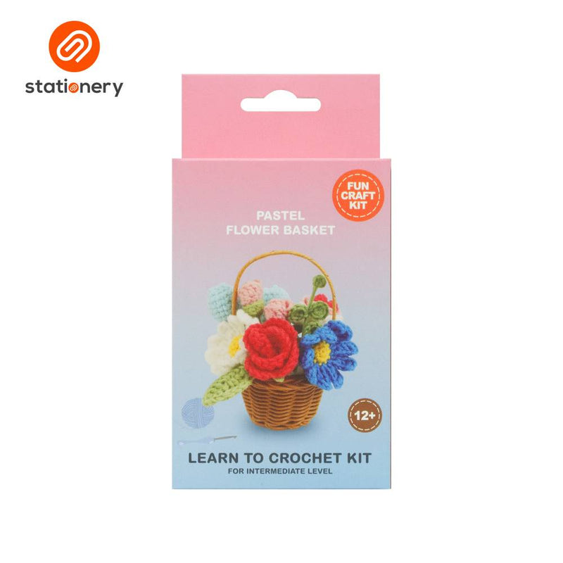 Flower Basket Crochet Fun Craft Kit - Pastels-zoom-